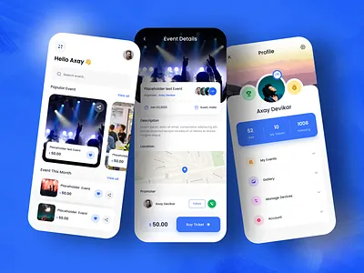 Event app UI design | axaydevikar | app app design appux branding design design eventapp eventappux eventui fullhomescreeneventapp graphic designer ui designer ui design uidesign uidesign eventapp uiforeventapp uiux uxui
