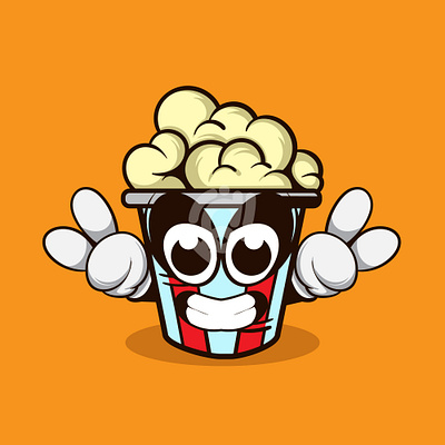 Doodle Popcorn Character art character colorful cute design doodle icon illustration logo movie popcorn style vector