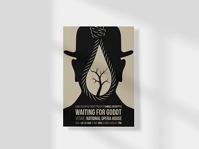 Waiting for Godot branding design flat flyer godot graphic design illustration logo poster vector