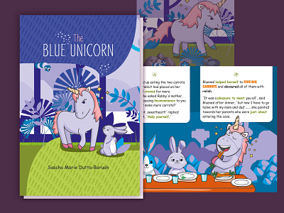 The Blue Unicorn bookcover childrensbook design graphic design illustration