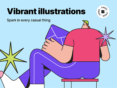 Vibrant vector illustrations freebie design tools free freebie illustration message star ui vector