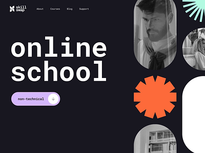 Skill Swap - Web Design for Online IT School clean colors dashboard dashboard design design elearning landing landingpage minimal online education online learning skill share ui ux web web app web design