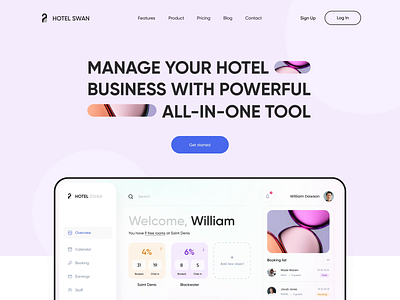 Hotel Swan - Web Design for Hotel animation clean colors design hotel landing landingpage minimal motion single page ui ux web web design