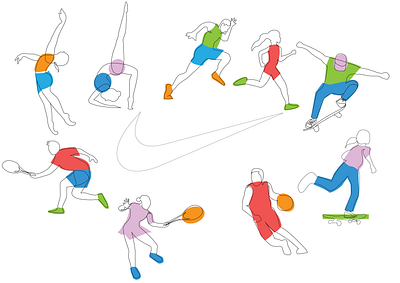 Nike inclusive athletes branding design graphic design il illustration