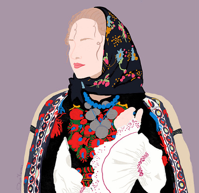 Romanian Traditional Costume design illustration romanian
