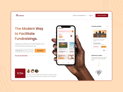 Antypeople: Crowdfunding Web App (Hero Section) crowdfunding design figma fundraising hero logo mockup product design ui webapp