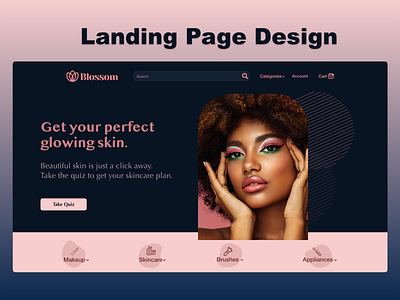 Blossom Cosmetics Landing Page | Adobe XD Masterclass adobexd adobexdmasterclass app appdesign behance branding cosmetics dailyui design dribbblers gfxmob graphic design graphicdesignui illustration landingpage makeup ui uidesign userexperience dailyui ux