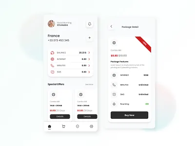 Mobile Operator App app design design free minimal minimal mobile mobile mobile app mobile app design operator sim ui uidesign