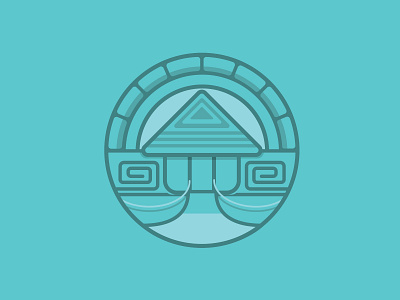 Restoration House Peru Teal Logo illustration logo monocromatic peru teal