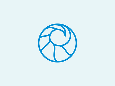 Ocean Wave Logo aqua branding circle curve design icon identity logo minimalist modern nature ocean ripple sea simple sun surf travel water wave