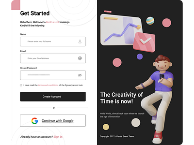 Event Sign up page 3d dailyui graphic design typography ui