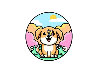 Dog Park butterfly butterfly logo butterfly vector character design design dog dog design dog in forest dog in park dog park dıg logo forest forest logo graphic design illustration logo logo design park vector