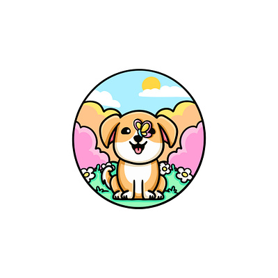 Dog Park butterfly butterfly logo butterfly vector character design design dog dog design dog in forest dog in park dog park dıg logo forest forest logo graphic design illustration logo logo design park vector