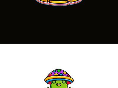 Trippy Hippy Froggy character design design frog frog design frog logo graphic design hippy hippy logo illustration logo logo design mushroom mushroom design mushroom logo trippy trippy logo vector