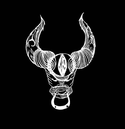 The Silent Bull abstract animal art black black and white branding bull design digital art fantasy illustration logo print silhoutte ui