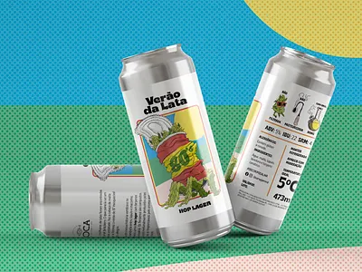 VERÃO DA LATA - Hop Lager Label Design alchool beer branding cannabis craft beer graphic design hemp illustration label label desing logo microbrewery terpen