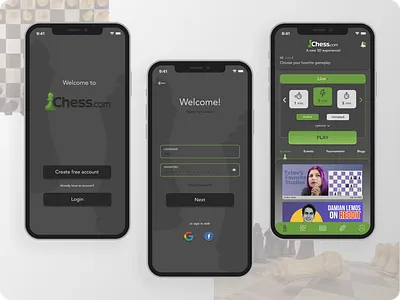Chess.com - App Redesign #1 3d 3d illustrations app chess design illustration minimalist modern ui uidesign uiux