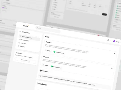 ESG Assessment Platform Questionnaire Setup dashboard delegation esg questionnaire sustainability uidesign uxdesign