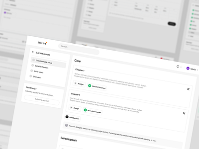 ESG Assessment Platform Questionnaire Setup dashboard delegation esg questionnaire sustainability uidesign uxdesign