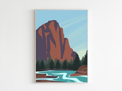 Half Dome, Yosemite concept designcolor explore flat flatdesign halfdome illustrations mockup nature palette procreate ui vector