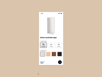 Mobile wardrobe planner_concept 1 prototype ai ai design animation app app design design tool editor furniture furniture design ikea minimalist motion graphics online planner pax planner prototype room design room planner tool wardrobe