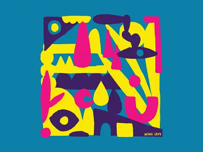 Abstract Digital Painting art blue design florida foliage graphic design illustration jungle miami pink procreate tropical yellow