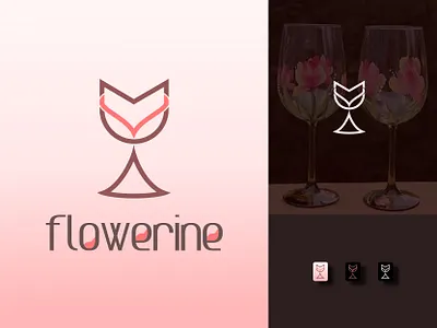 Flowerine logo branding branding design creative design drinks flower geomatric graphic design illustration logo logo design logo folio logo inspiration logo mark minimal minimalistic monogram