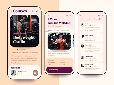 Good fitter - Courses app application application design colored design illustration landing page mobile mobile design ui ux web web design