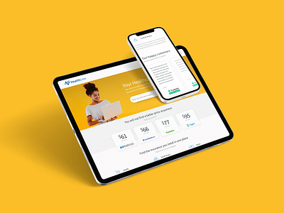 HealthLine - Landing Page branding design desktop flat graphic design healthcare insurance landing page mobile responsive ui
