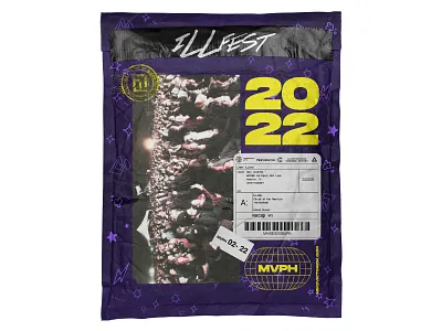 Illfest Package Mockup brutalism design mockup packaging photography purple typography yellow