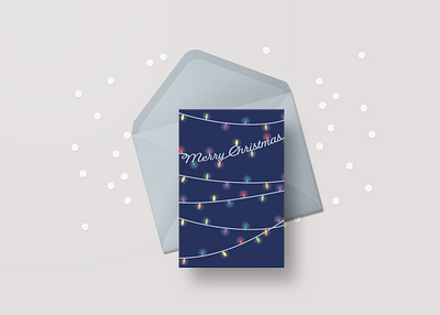 Greeting Card Design card christmas design envelope greeting card happy holidays holiday illustration illustrator lights mail merry christmas print