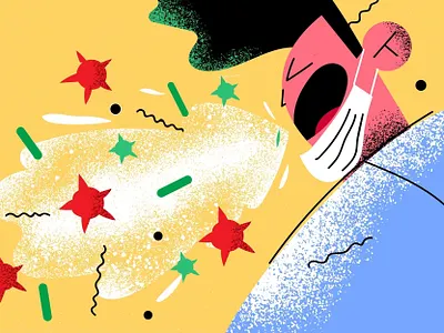 Covid color funny health covid mask illustration