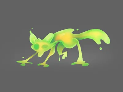 Jellyotè animal art character color colorfull green and blue illustration jelly procreate