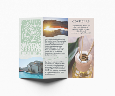 Brand Identity: Canyon Springs bath salts body wash botanical brand identity branding brochure design grand canyon health spa illustration illustrator logo lotion nature pamphlet print spa springs z fold