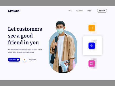 Hero section app branding design icon illustration logo typography ui ux vector