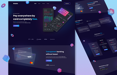 Landing Page Design in Figma for Bank App freelance design landing page landing page concept landing page ui web design web template website design