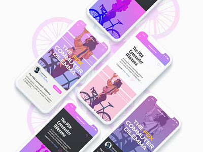 Blog Post app bike blog blog post branding column cycling dailyui dailyui 035 dailyui035 dailyuichallenge design digital art gradient illustration people ui ui design ux woman