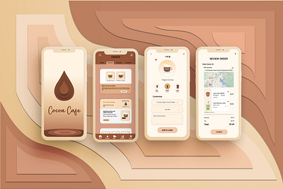 Dripping Cocoa Cafe Cutout Design character illustration design figma graphic design productdesign ui uidesign uxdesign