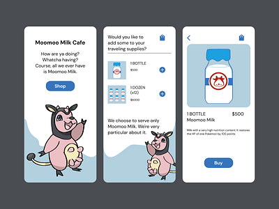 Moomoo Milk app illustration ui