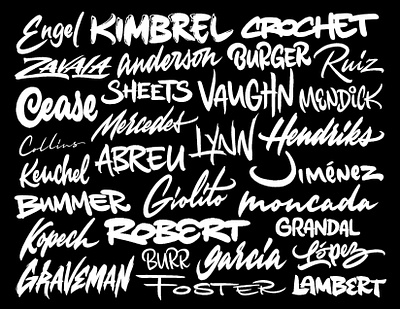 2022 White Sox Roster Lettering baseball design graphic design lettering logo mlb sports type typography vector white sox