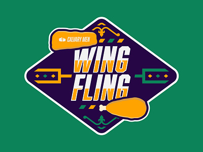 Wing Fling chicken wing fleur de lis illustration march madness orange purple vec vector wings