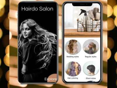 Hair salon app design 3d animation app branding design graphic design icon illustration logo motion graphics typography ui ux vector