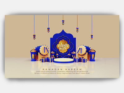 Ramadan Kareem Greeting Podiums 3d illustration celebration ceremony culture eid fitr gift happy idl islam islamic kareem lentern moslem mubarak muharram muslim podium pray ramadan
