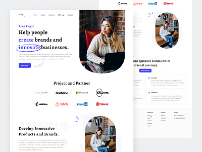 Porto - Personal Landing Page branding clean freelancer hero homepage landingpage layout minimalist personal personal project personalportfolio popular popular shot portfolio trending ui ux web web design website