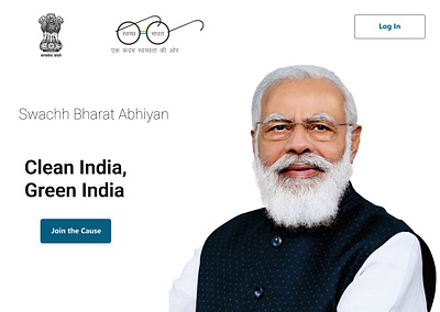 Swachh Bharat Abhiyan Home Page bharat abhiyan dailyui design swachh ui website