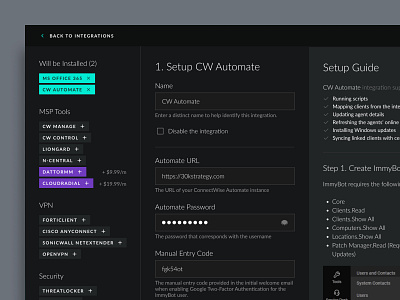 Onboarding Wizard - Web App admin analytics code dark ui dashboard data design enterprise it minimal onboarding product designer saas server software ui designer user experience ux web app web app ux