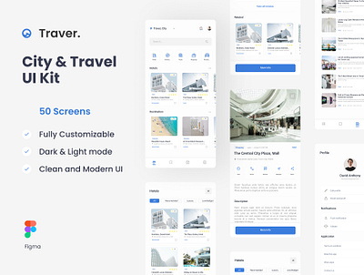 Traver - City & Travel UI Kit figma material design mobile ui travel uikit