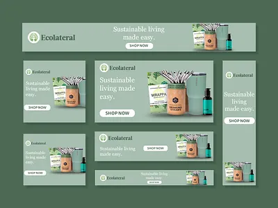 Ecolateral - Display Ad Suite branding design display ads display campaign eco google ads
