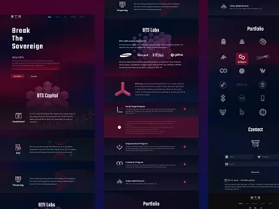 BTS institutional blockchain project website blockchain branding button contact design financing green icon ido illustration investment labs logo portfolio program red ui value 插图 黑色