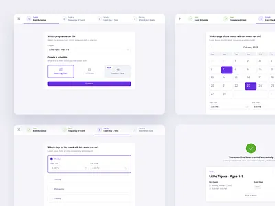 LaunchPad Event Setup Experience clean saas sport tailwind web app